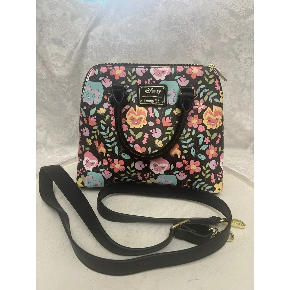 Loungefly Disney Alice in Wonderland Talking Flowers Satchel Crossbody Bag Multi
